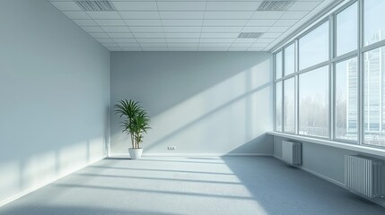 Obraz premium Modern Empty Office Space with Natural Light and Minimalist Design