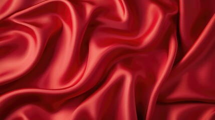 Smooth Red Silk Fabric with Elegant Flowing Texture for Design