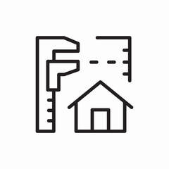 house construction measurement scale icon vector sign