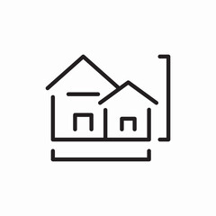 house size house dimensions icon vector sign