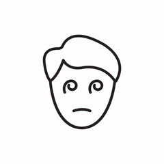 sad guy sad boy face icon vector sign