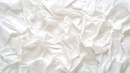 Obraz premium White Crumpled Paper Texture Background, Wet crumpled white paper texture, showcasing a wrinkled 