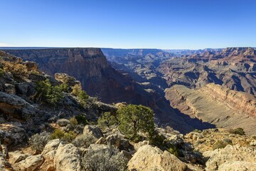 Canyon landscape, gorge of the Grand Canyon, eroded rocky landscape, South Rim, Grand Canyon National Park, Arizona, USA, North America