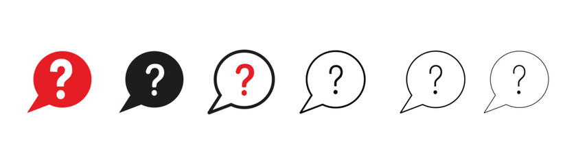 Question marks Icon. Bubble question icon. Question mark symbol on isolated white background