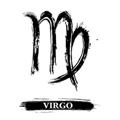 Zodiac sign Virgo created in grunge style