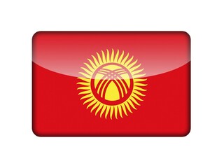 The Kyrgyz Flag in the form of a glossy icon