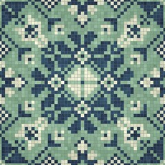 Mosaic tiles background, seamless vector pattern