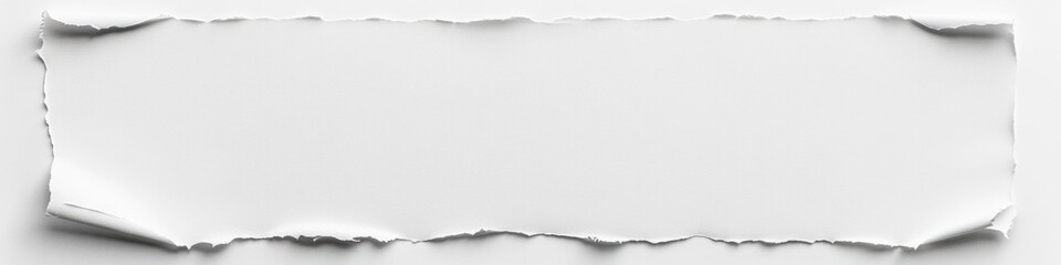A piece of white paper with torn edges