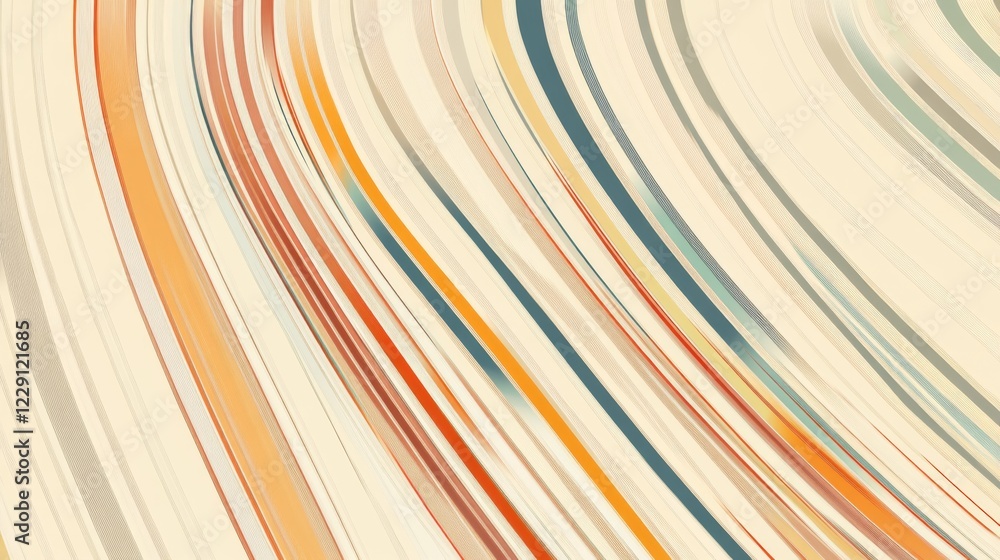 Poster abstract background with curved, multicolored lines.