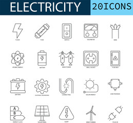 Fototapeta premium 20 Electricity Icons Set