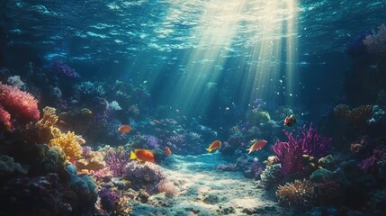 Underwater Paradise: Vibrant Coral Reef and Tropical Fish