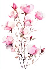 Fototapeta premium Delicate Watercolor Roses Bouquet
