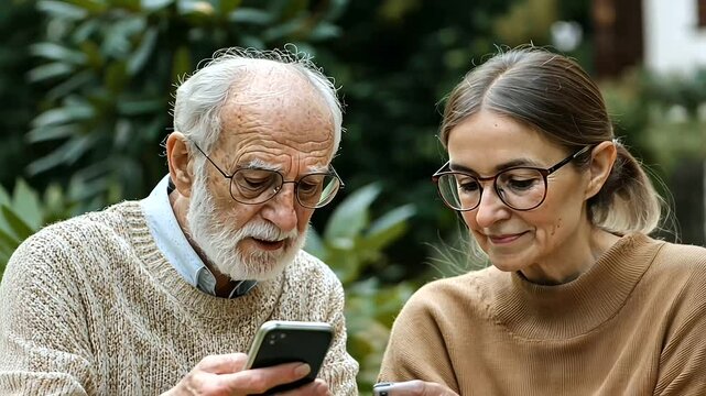 Senior Citizen Seeking Help with Smartphone