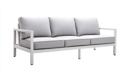 Elegant outdoor sofa set with clean lines and water-resistant fabric