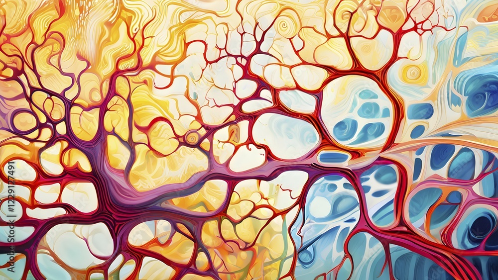 Aufkleber abstract representation of neural networks modeled after the human brain with intricate web-like pat