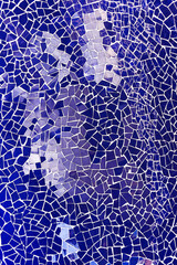 Blue ceramic mosaic tiles called trencadis