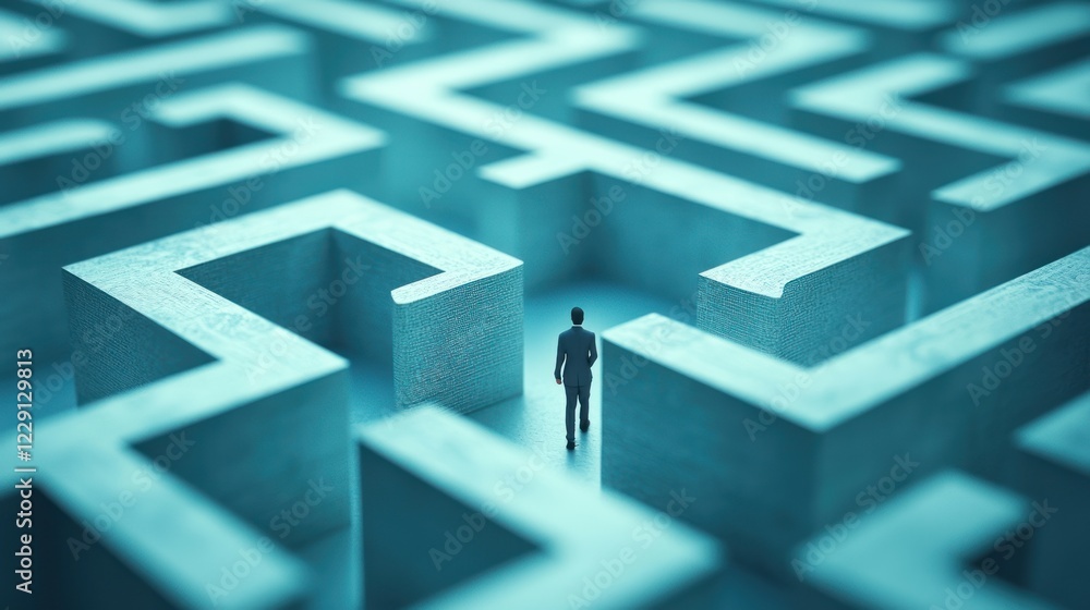 Poster navigating the labyrinth of business challenges: a metaphor for complexity and decision-making