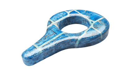 Blue marble textured object on transparent background. Transparent background