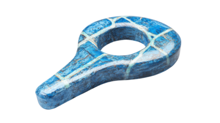 Blue marble textured object on transparent background. Transparent background