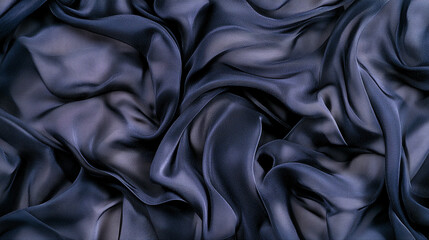 Fototapeta premium Versatile and Trendy A Close-Up Of Flowing Black Silk Fabric With Soft 2 - A Stunning Background for Digital and Print U