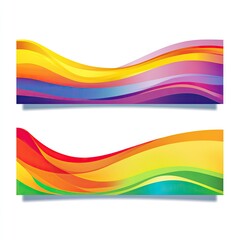 Obraz premium Vector designs of simple rainbow banners, simple designs on a white background