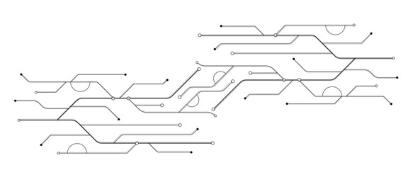 Vector abstract technology on white background. Abstract futuristic circuit board Illustration, Circuit board with various technology elements.
