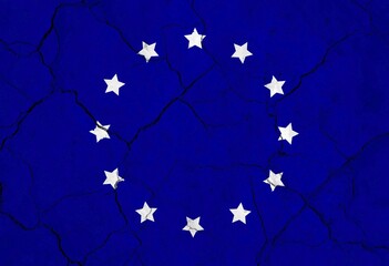 European union flag with texture on background