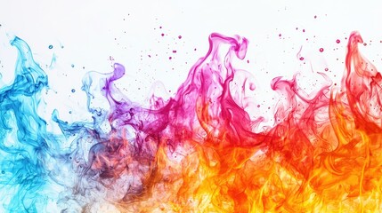 Fototapeta premium Abstract Colorful Smoke Waves in Vibrant Shades of Blue and Orange