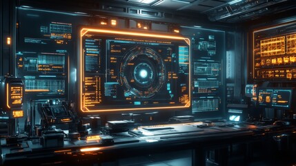 Fototapeta premium Advanced Control Room Overview