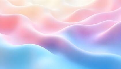 A 3D abstract wavy smooth background featuring a harmonious blend of multicolor pastel tones, creating a visually pleasing and aesthetic design concept