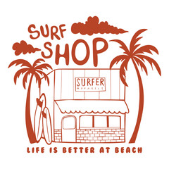 surf shop illustration graphic