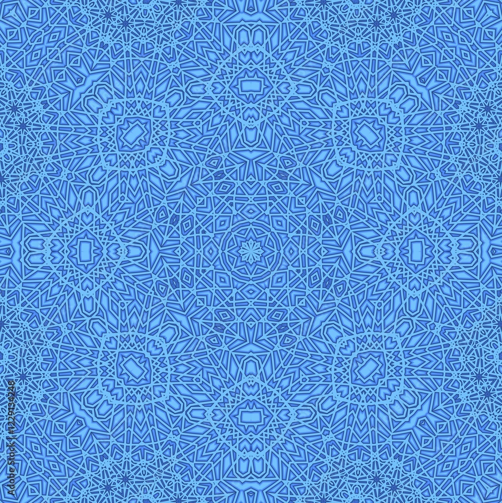 Poster blue background with abstract pattern