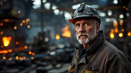 Steel Plant Worker Operating in a High-Temperature Industrial Facility (Industry)