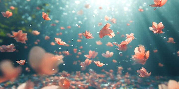 Delicate Floating Flowers in Soft Light