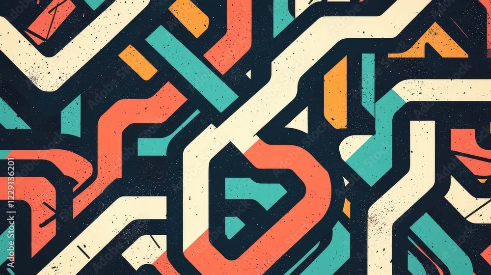 Poster abstract geometric patterns with bold colors and textures