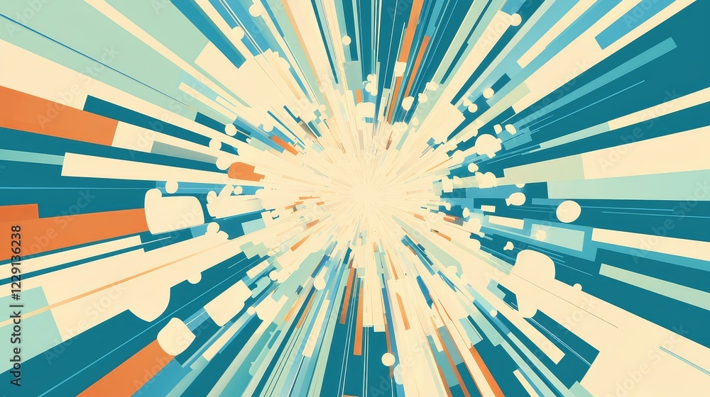 Aufkleber abstract burst of colors with lines and shapes in dynamic movement