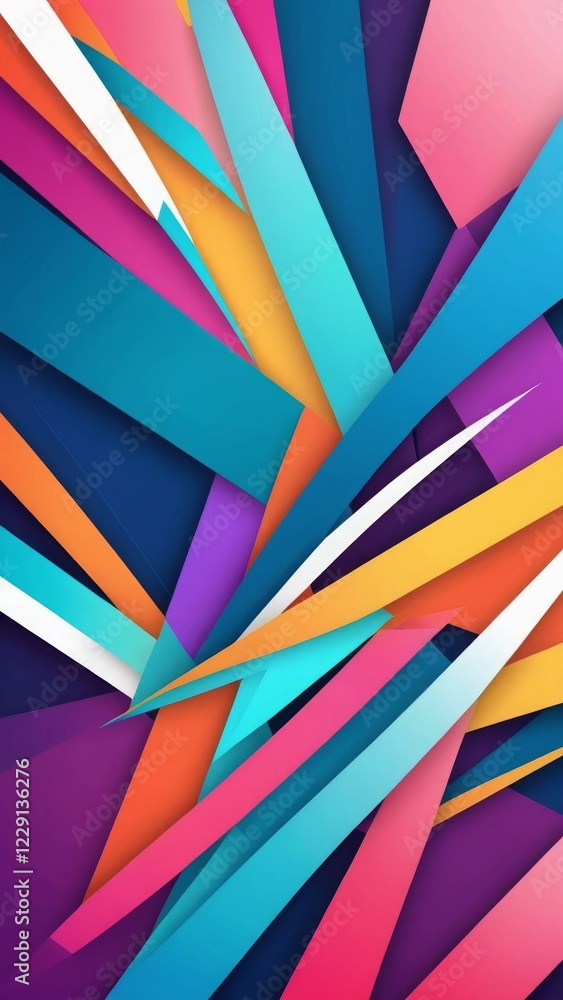 Aufkleber vibrant abstract pattern with layered colorful stripes on a dynamic background
