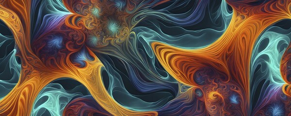 Obraz premium Abstract illustration of fractal patterns found in nature representing the application of mathematical patterns in technology and design, AI generated