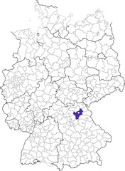 Bayreuth district, in Bavaria, location of the district within Germany