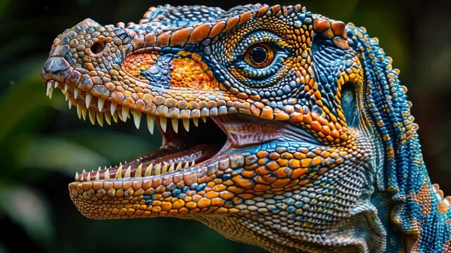 Vibrant and Realistic Dinosaur Portrait with Striking Details