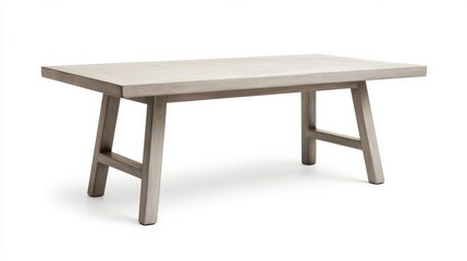 Polished concrete dining table with slim, sculptural legs