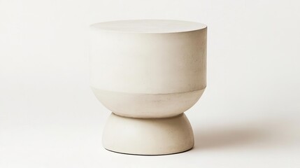 Polished concrete side table with clean, round edges