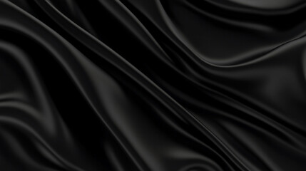 Obraz premium A rich black satin background featuring gentle waves and folds that catch the light softly 