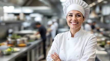 Chef instructor teaching culinary techniques in a professional kitchen (Food)