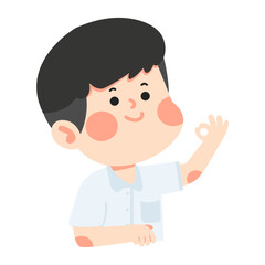 happy kid student make ok sign
