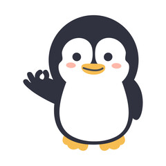 Cute Penguin make ok sign