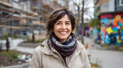 Fototapeta premium Community planner strategizing for an urban revitalization project aimed at transforming city neighborhoods (Industry)