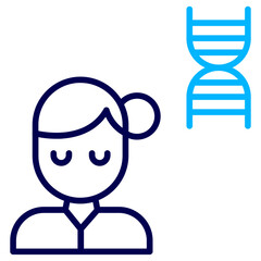 Woman Biology Student Outline Color icon