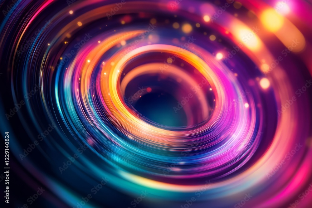 Poster a mesmerizing abstract swirl of vibrant light trails in a dynamic and colorful pattern, perfect for 