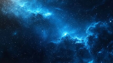 Fototapeta premium Cosmic Nebula Blue Space Clouds